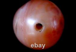 Ancient dZi Bead Stripes- Indus Valley Huge & Very Rare Carnelian Bead 17mm