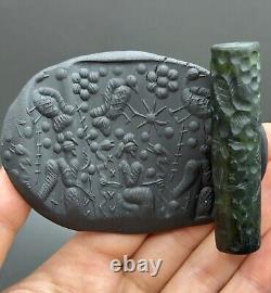 Ancient near eastern rare Agate stone intaglio cylinder bead