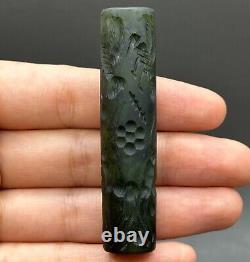 Ancient near eastern rare Agate stone intaglio cylinder bead