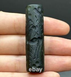 Ancient near eastern rare Agate stone intaglio cylinder bead