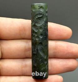 Ancient near eastern rare Agate stone intaglio cylinder bead