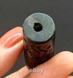 Ancient near eastern rare Agate stone intaglio cylinder bead