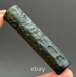 Ancient near eastern rare Agate stone intaglio cylinder bead