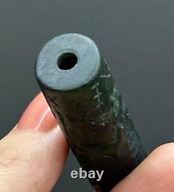 Ancient near eastern rare Agate stone intaglio cylinder bead