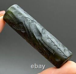 Ancient near eastern rare Agate stone intaglio cylinder bead