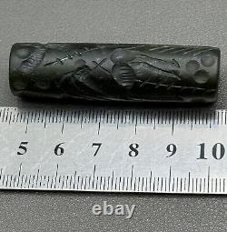 Ancient near eastern rare Agate stone intaglio cylinder bead