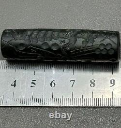 Ancient near eastern rare Agate stone intaglio cylinder bead