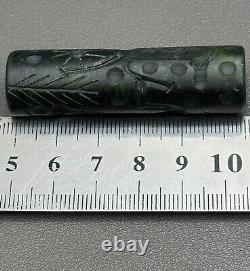 Ancient near eastern rare Agate stone intaglio cylinder bead