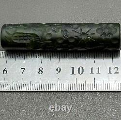 Ancient near eastern rare Agate stone intaglio cylinder bead