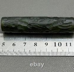 Ancient near eastern rare Agate stone intaglio cylinder bead