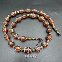 Ancient roman agate stone beads necklace very rare