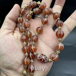 Ancient roman agate stone beads necklace very rare