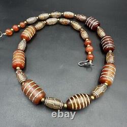 Ancient roman agate stone beads necklace very rare