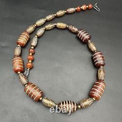 Ancient roman agate stone beads necklace very rare