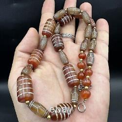 Ancient roman agate stone beads necklace very rare