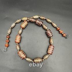 Ancient roman agate stone beads necklace very rare