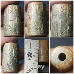 Ancient sasan rare stone cylinderseal bead