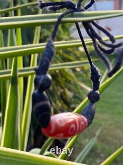 Ancient very Rare red color powerfull Tibetan Agate 18 Eyes Dzi Bead Bracelet