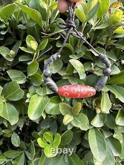 Ancient very Rare red color powerfull Tibetan Agate 18 Eyes Dzi Bead Bracelet