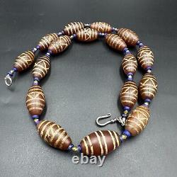 Antique Ancient roman agate stone beads necklace very rare