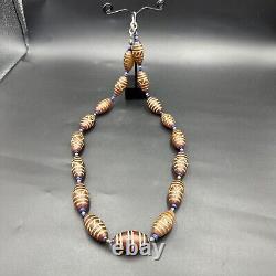 Antique Ancient roman agate stone beads necklace very rare