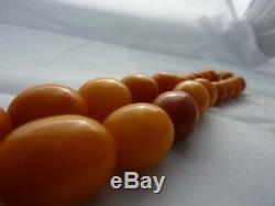 Antique Butterscotch Baltic Amber Beaded Necklace 66 Grams Rare