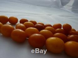 Antique Butterscotch Baltic Amber Beaded Necklace 66 Grams Rare