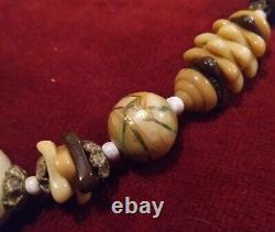 Antique C1700/1800s Tribal Necklace Handmade Silver Beads w Huge Patina RARE 16
