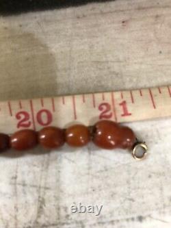 Antique Egg yolk Natural Baltic Amber Beads Necklace. Rare