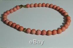 Antique Genuine Coral Hand Carved Organic Rare Round Authentic Necklace Beads