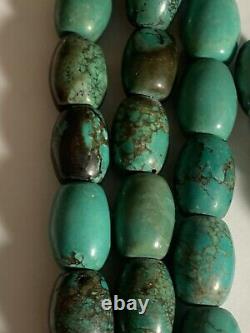 Antique Hubei turquoise Barrel 75 beads Rare Collectibles