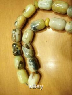 Antique Natural Baltic Amber Rare One Stone Tesbih Kahraman Misbaha Beads Prayer