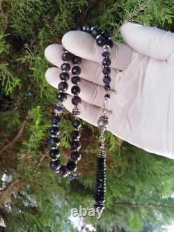 Antique Natural Star Sapphire prayer Beads Purple RARE COLOR