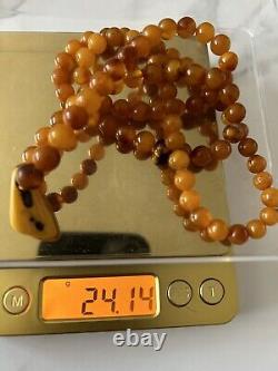 Antique/Old Natural and Rare old baltic Amber beads handmade necklace 24grams