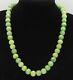 Antique Rare Hand-carved & Polished Green-yellow Banded Agate 11mm Bead Necklace