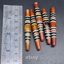 Antique Rare Old agate Powerful Espicall Lucky Stripes unique Antique 5 Beads