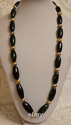 Antique Scottish Natural Bloodstone Agate Jasper Gemstone Bead Necklace RARE