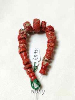 Antique Vintage Big Size Natural Red Coral Gemstone Beads Genuine Italian Rare