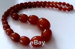 Antique Vintage Rare Baltic Amber Olive 1940s Old Beads Necklace