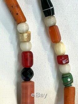 Antique strand of African trade beads and stones rare find