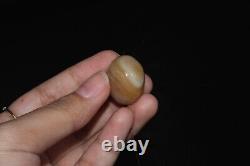 Authentic Ancient Rare Yellow Banded Agate Stone Bead over 2000 Years Old