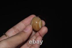 Authentic Ancient Rare Yellow Banded Agate Stone Bead over 2000 Years Old