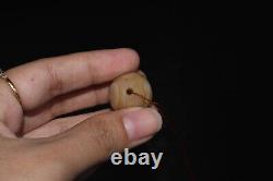 Authentic Ancient Rare Yellow Banded Agate Stone Bead over 2000 Years Old