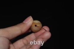 Authentic Ancient Rare Yellow Banded Agate Stone Bead over 2000 Years Old