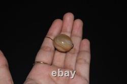 Authentic Ancient Rare Yellow Banded Agate Stone Bead over 2000 Years Old