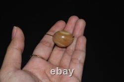 Authentic Ancient Rare Yellow Banded Agate Stone Bead over 2000 Years Old