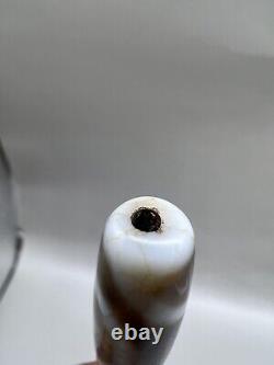 Authentic Himalayan Indo Tibet Phum Dze Agate Bead, rare Pattern 2 Eye Talisman