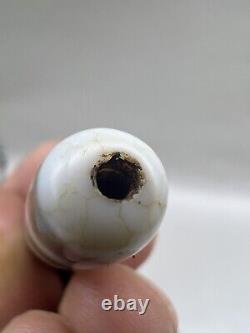 Authentic Himalayan Indo Tibet Phum Dze Agate Bead, rare Pattern 2 Eye Talisman