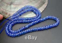 BEAUTIFUL RARE AAAA+ FACETED 3.5-5.1mm PURPLE BLUE GEM TANZANITE BEADS 97.3cts