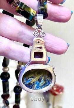 BEAUTIFUL Sajen & Artisan Sterling Silver Rare Pietersite, Tiger's Eye Necklace